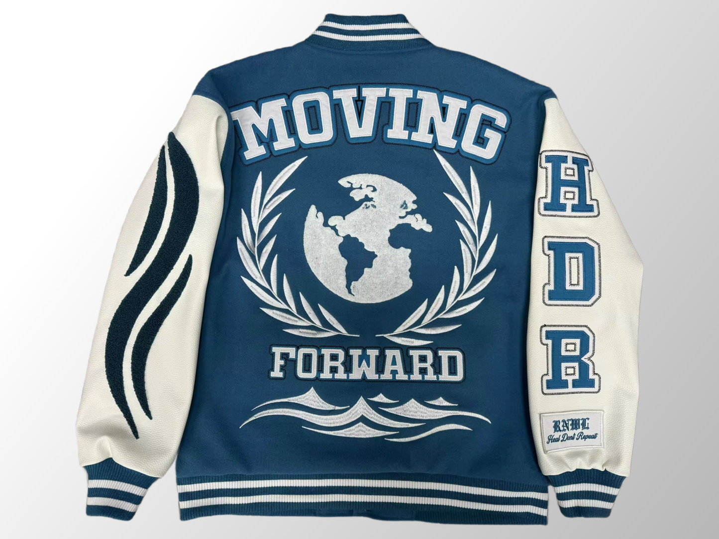 Blue RNWL Varsity Jacket - Moving Forward