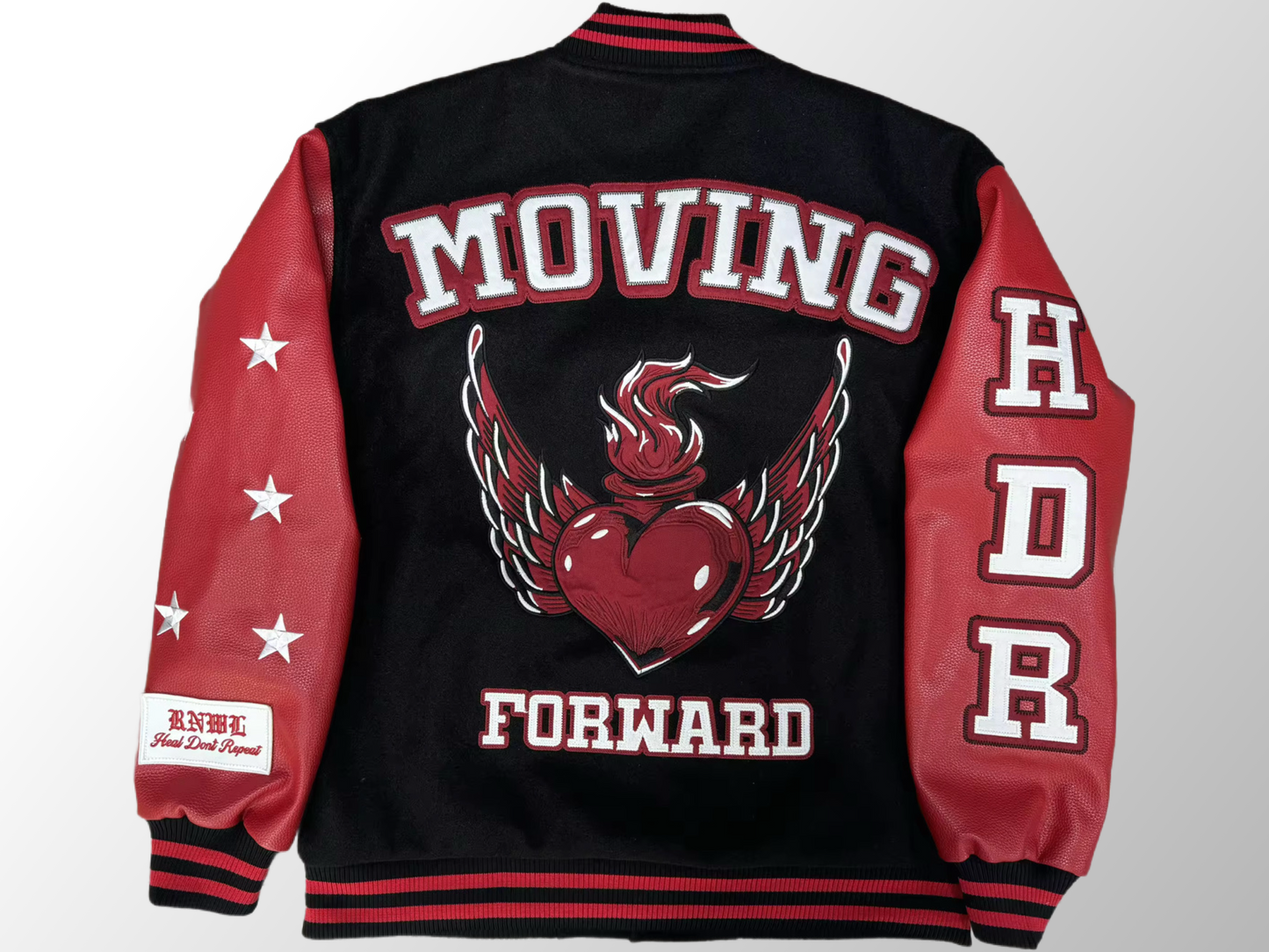 Red RNWL Varsity Jacket - Moving Forward